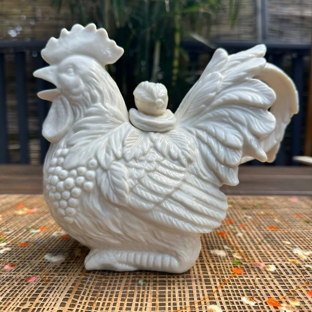 Vintage Kaldun Bogle Cream Ceramic Rooster Teapot Early 2000s Makers‎ Mark